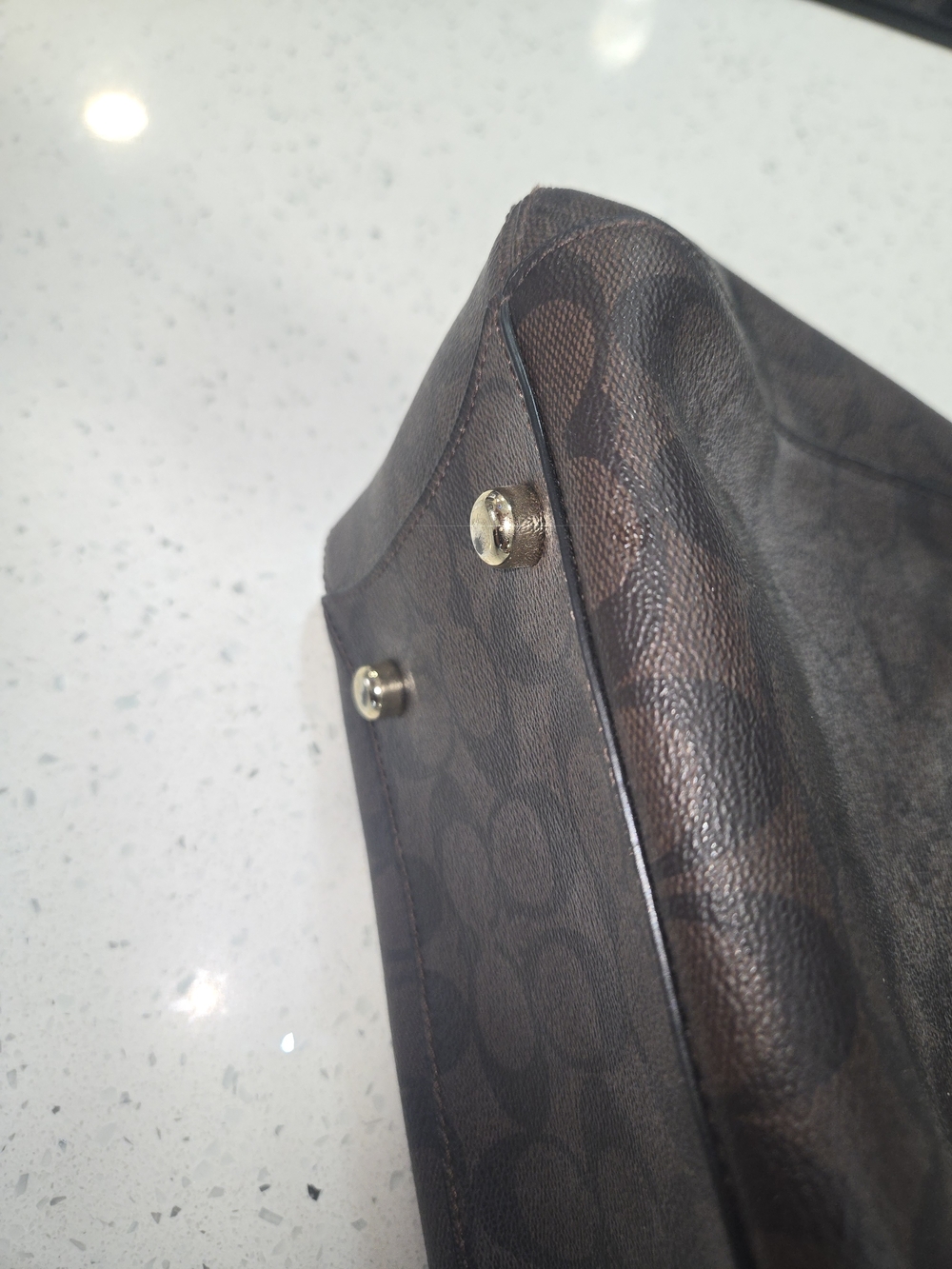Coach Brown Signature Canvas Satchel - Picture 10 of 10